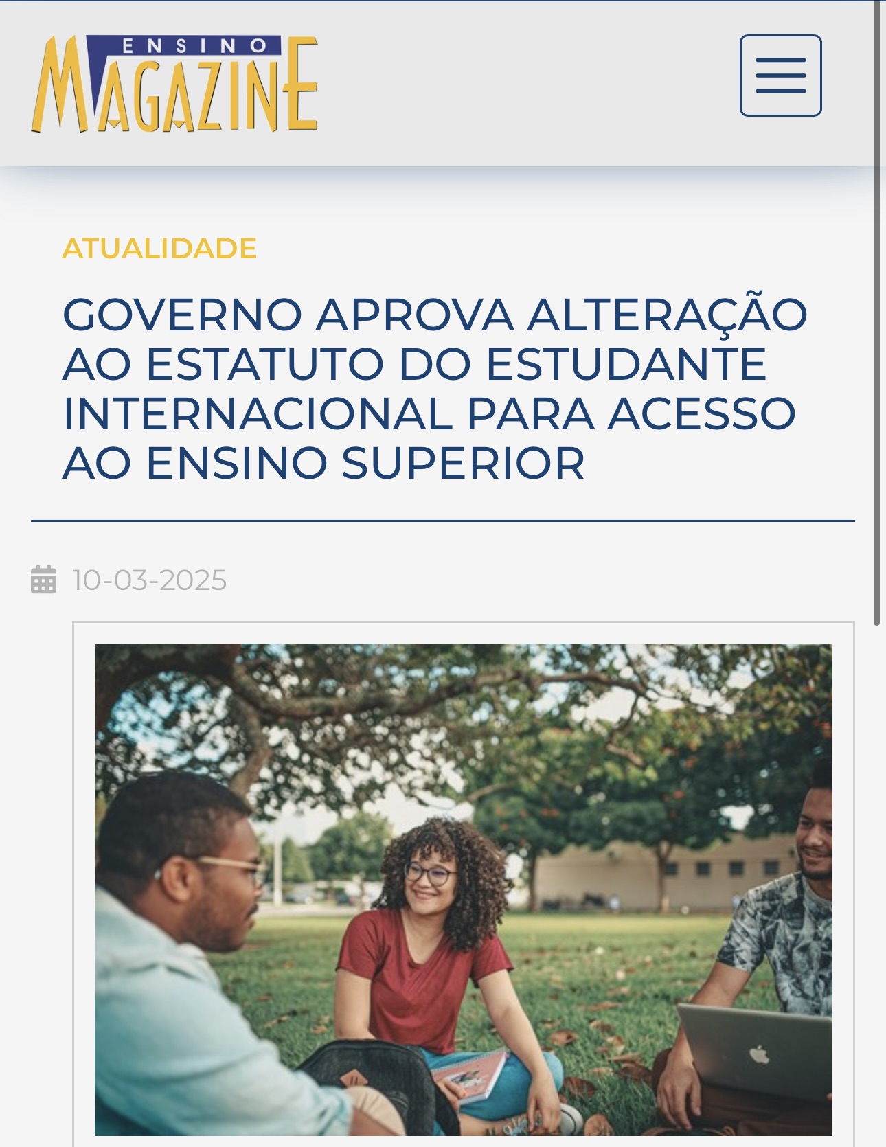 Governo aprova alteração ao estatuto do estudante internacional para acesso ao ensino superior